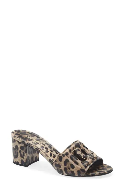 Keira Leopard Print Slide Sandal by Dolce&Gabbana
