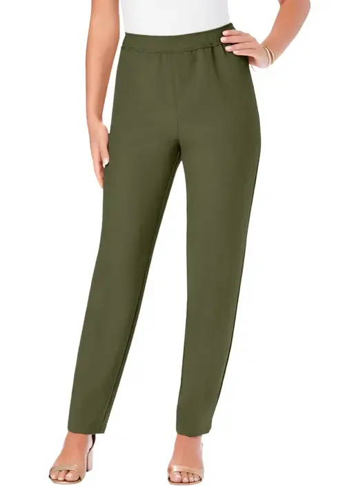 Classic Bend Over® Structured Straight Leg Pull on Pant