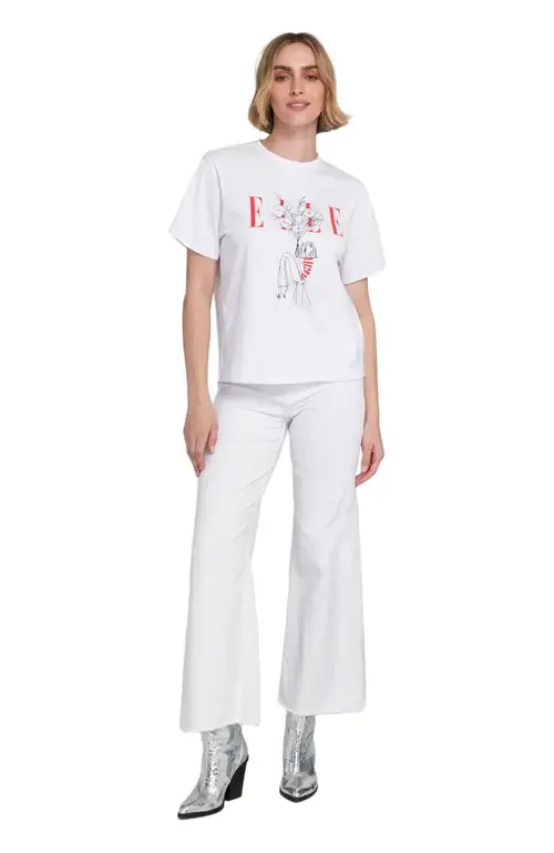 Flowers Graphic Tee T-Shirt by ELLE Collection