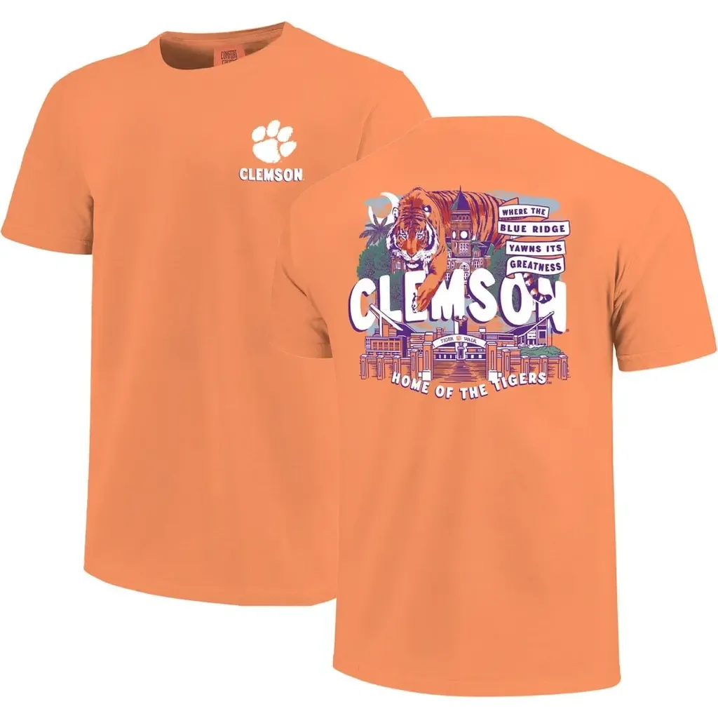 Clemson Tigers Comfort Colors Hyperlocal Campus Scene T-Shirt by IMAGE ONE
