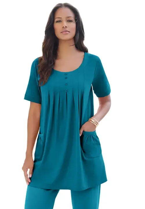 Two Pocket Soft Knit Swing Tunic by Roaman's