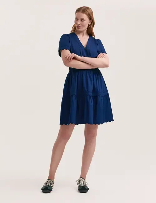 Reece Ric Rac Trim Cotton Short Dress by Finery London