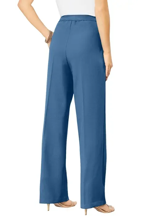 Wide Leg Bend Over® Pant by Roaman's