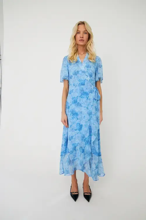 Lineacras Floral Wrap Midi Dress by CRAS