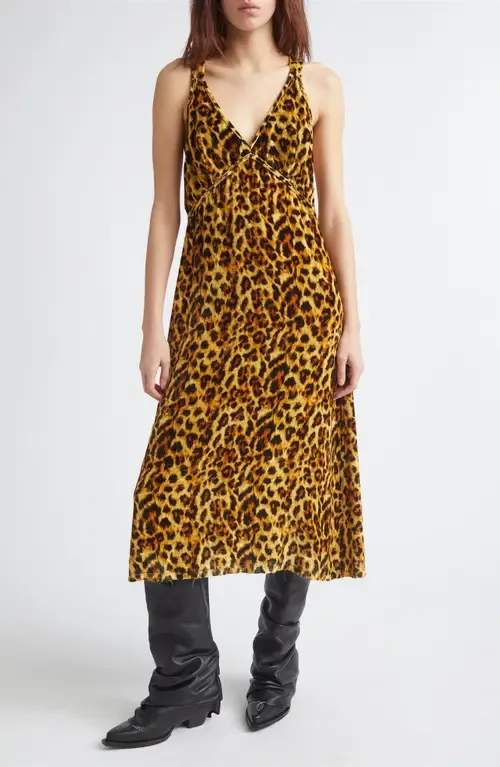 Grunge Leopard Print Slipdress by R13