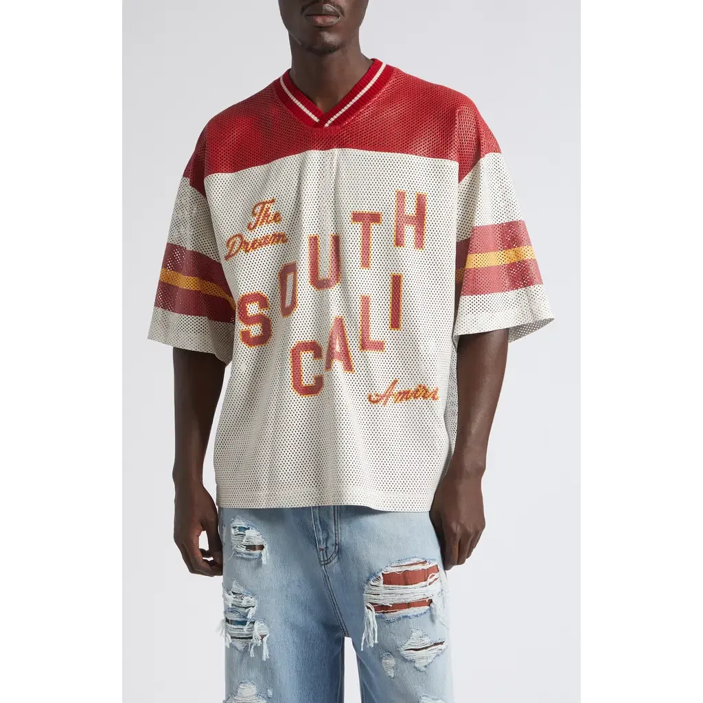 AMIRI South Cali Leather Mesh Football Jersey by AMIRI