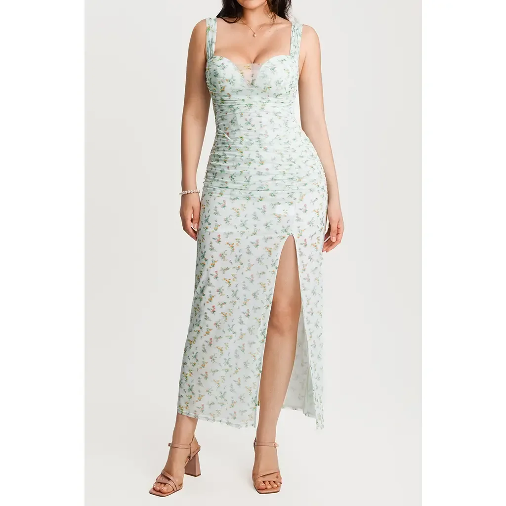 Sculpting Floral Midi Dress by Popilush