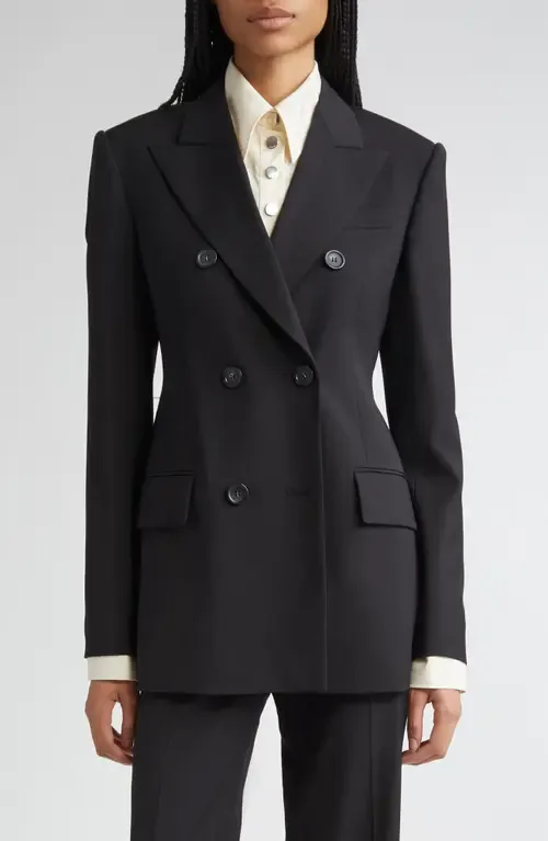 Adamo Double Breasted Tailored Virgin Wool Blazer