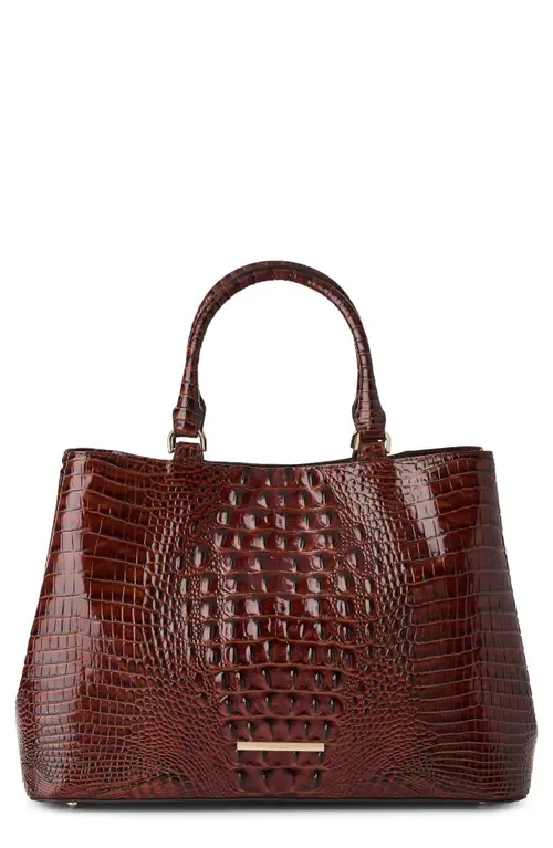 Denise Croc Embossed Leather Tote by Brahmin