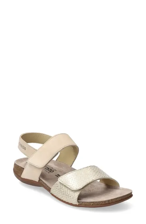 Agave Sandal in Beige Velcalf/Boa by Mephisto