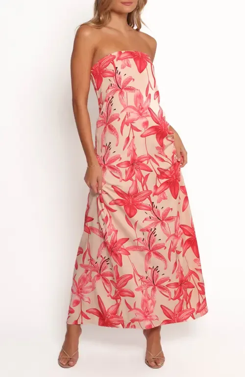 Lani Floral Strapless Maxi Dress by Petal & Pup