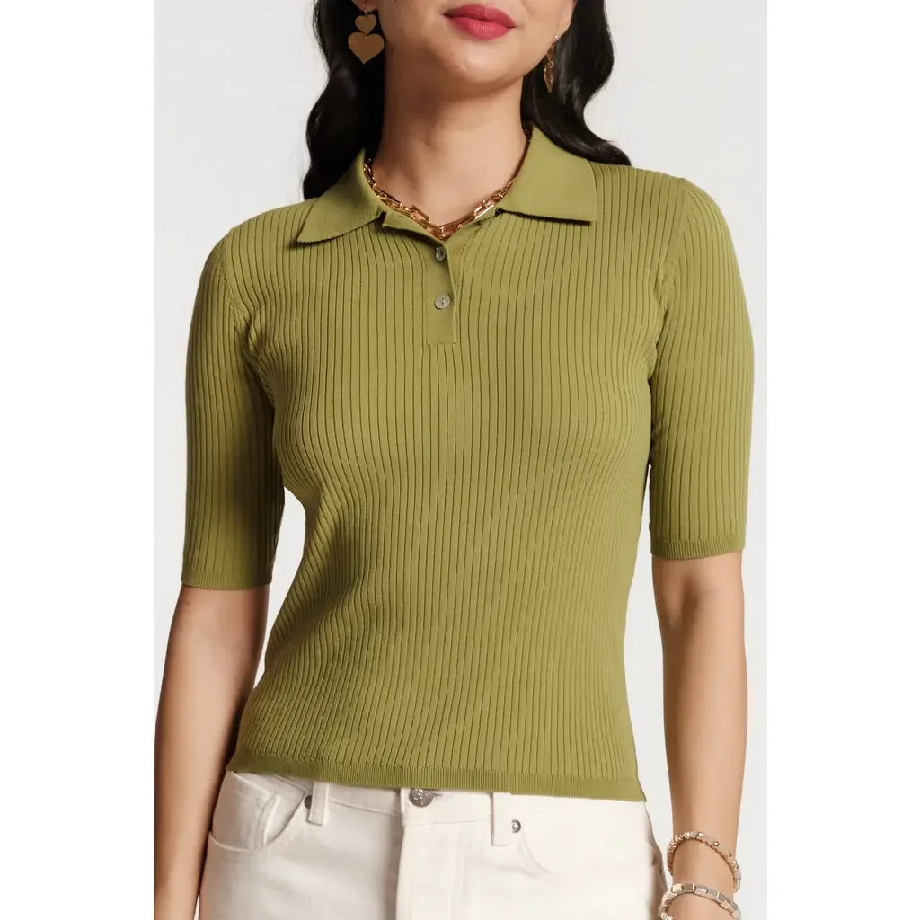 Krissy Polo Rib Knit by Frances Valentine