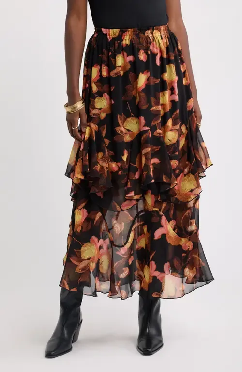 Tiered Chiffon Maxi Skirt by Treasure & Bond