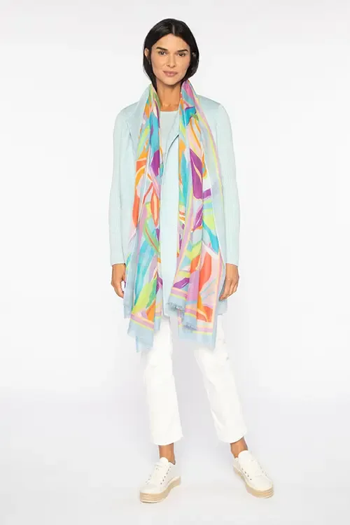 Palm Print Scarf by Kinross Cashmere