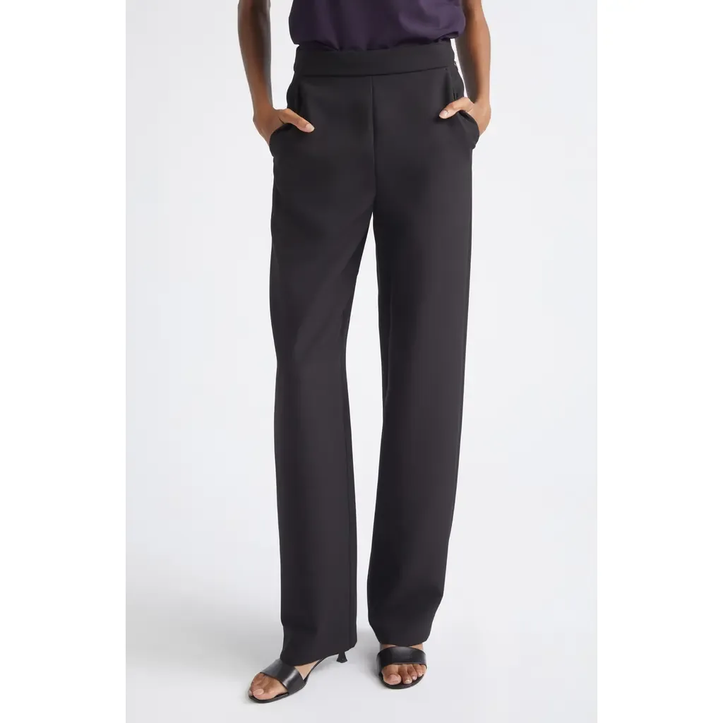 Stretch Cady Straight Leg Pants by Emporio Armani