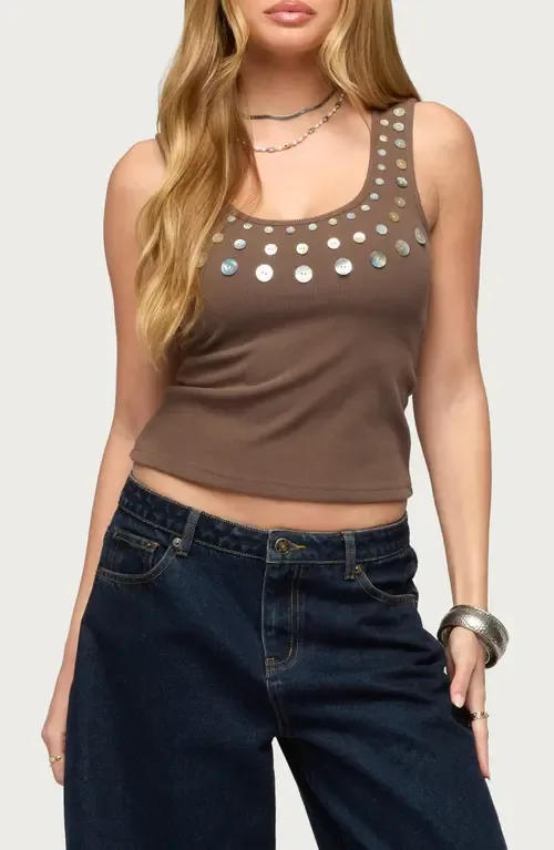 Beach Babe Pearly Button Tank