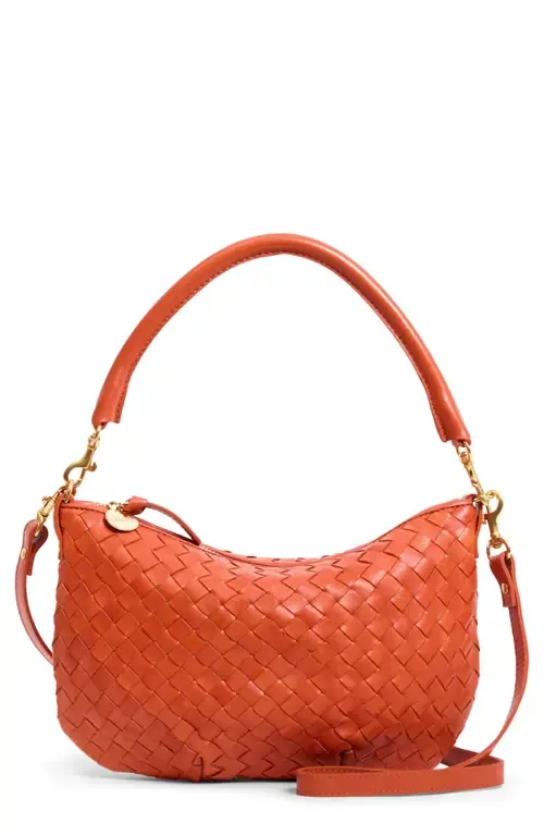 Medium Petit Moyen Woven Leather Messenger Bag by Clare V.