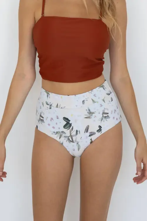 Jasmine High Waisted Bikini Bottoms by Geode Swimwear