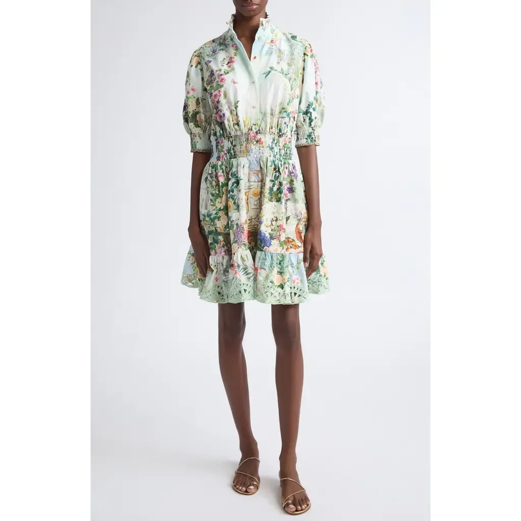 Shirred Organic Cotton Minidress