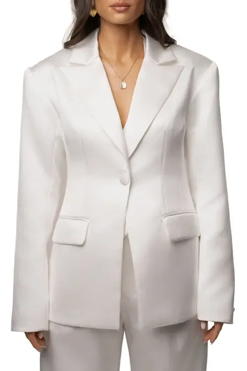Victoria Satin Blazer by JLUXLABEL