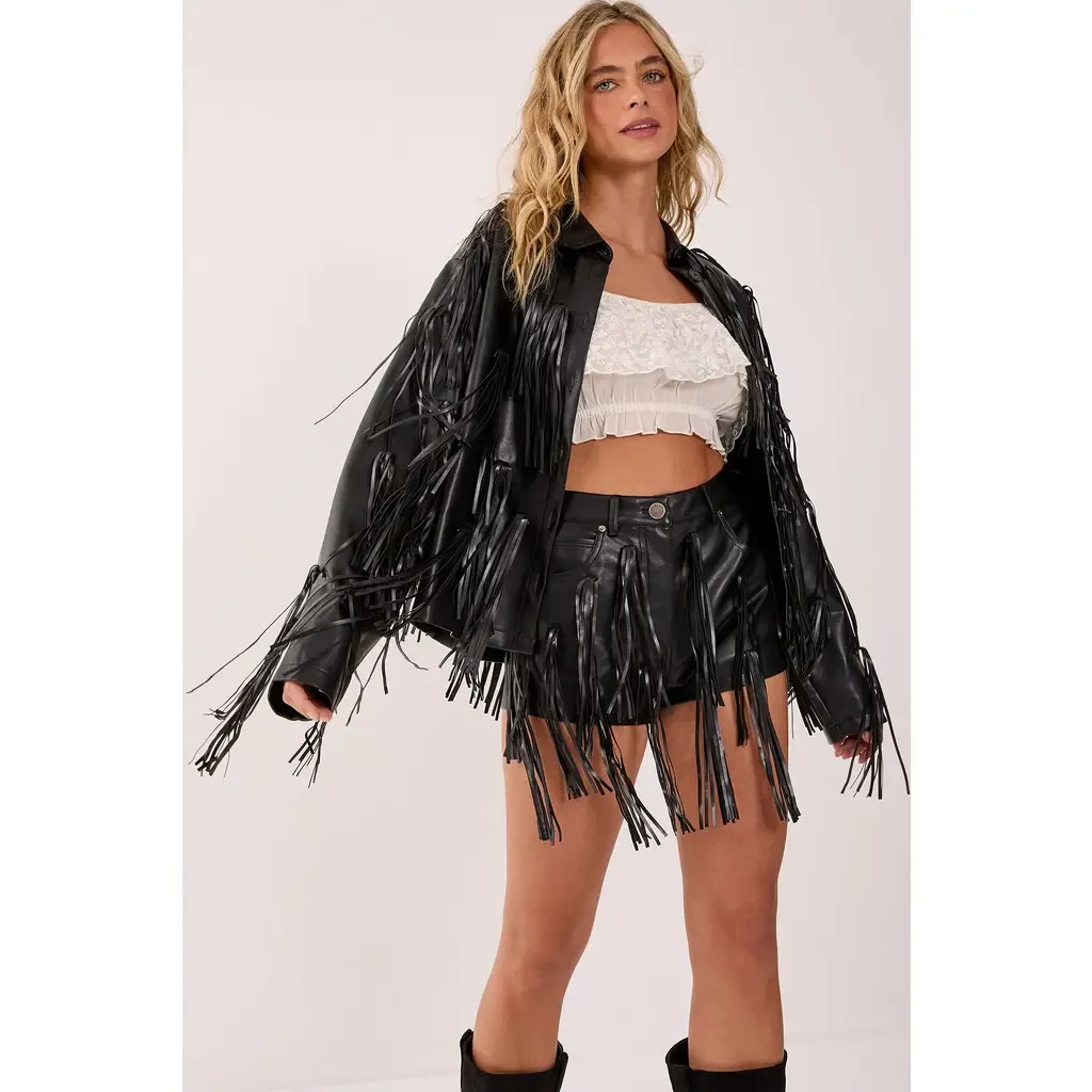Faux Leather Tassel Jacket by NASTY GAL