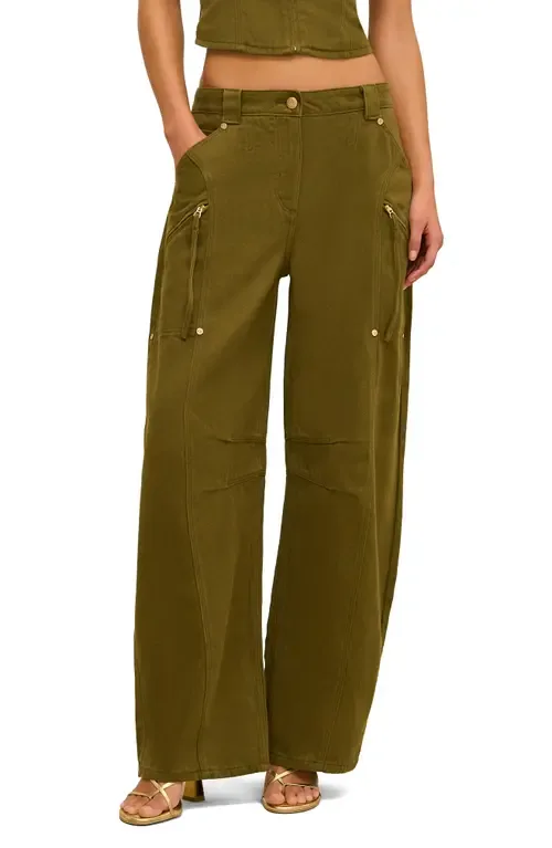 Sigrid Twill Barrel Leg Pants by Cult Gaia