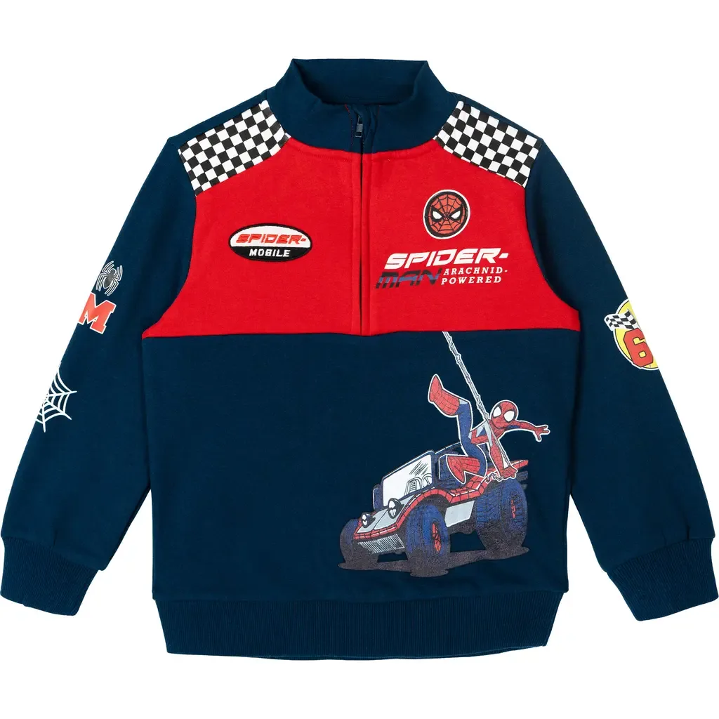 Spider-Man Racing Fleece Quarter Zip Sweatshirt by Marvel