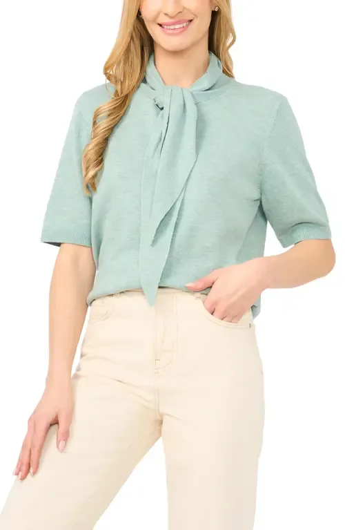Tie Neck Short Sleeve Cardigan by CeCe