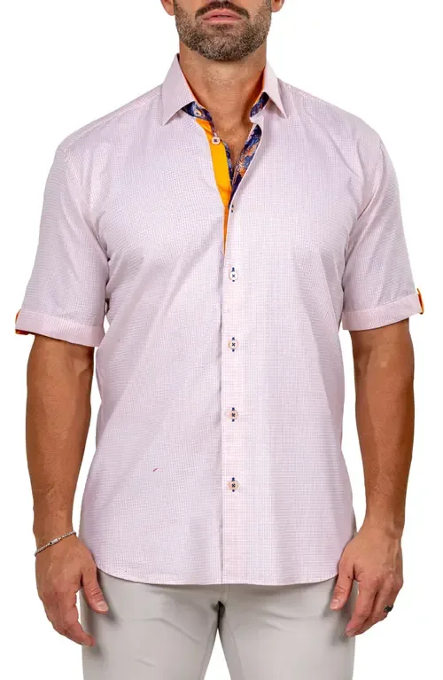 Galileo Marthy Short Sleeve Cotton Button-Up Shirt by Maceoo