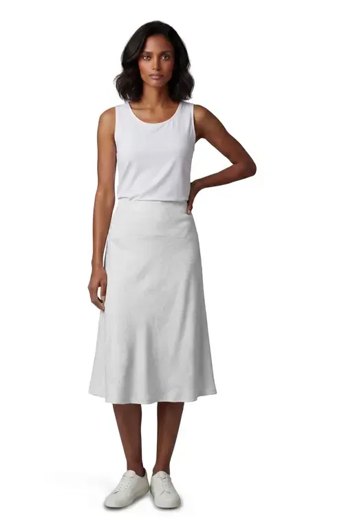 Paisley Explosion Womens Midi Skirt in Paisley Explosion Ivory by Lords of Harlech