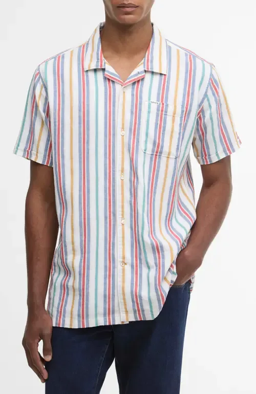 Summerfit Waterbay Stripe Linen & Cotton Camp Shirt by Barbour
