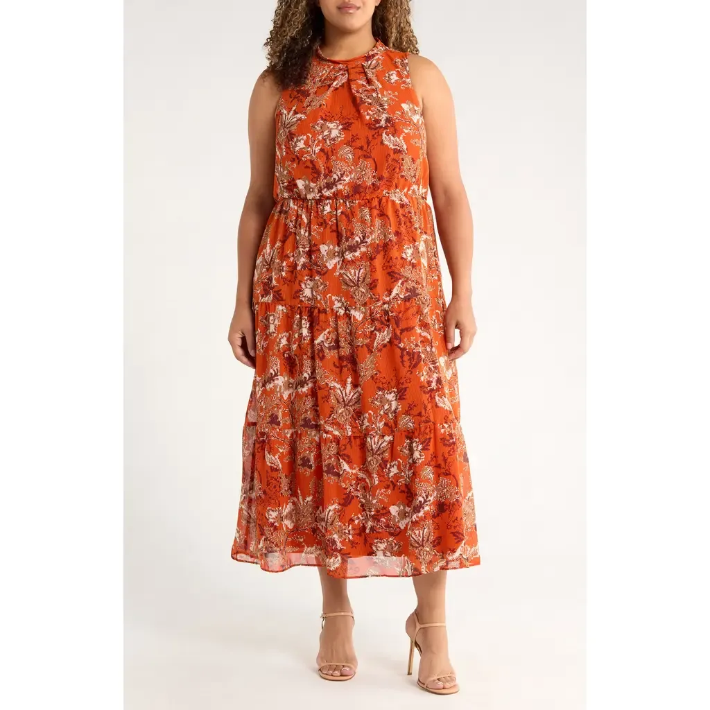 Sleeveless Mock Neck Maxi Dress