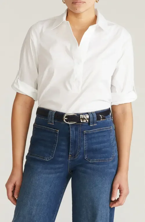 Button-Back Popover Shirt by Universal Standard