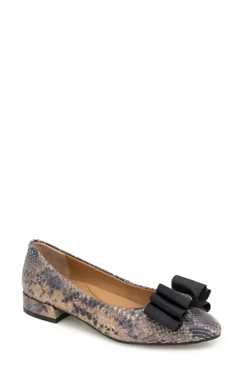 Atlas Flat in Brown Snake Leather by Gentle Souls