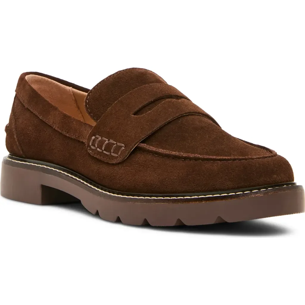 Waterproof Penny Loafer in Chocolate Suede by Blondo