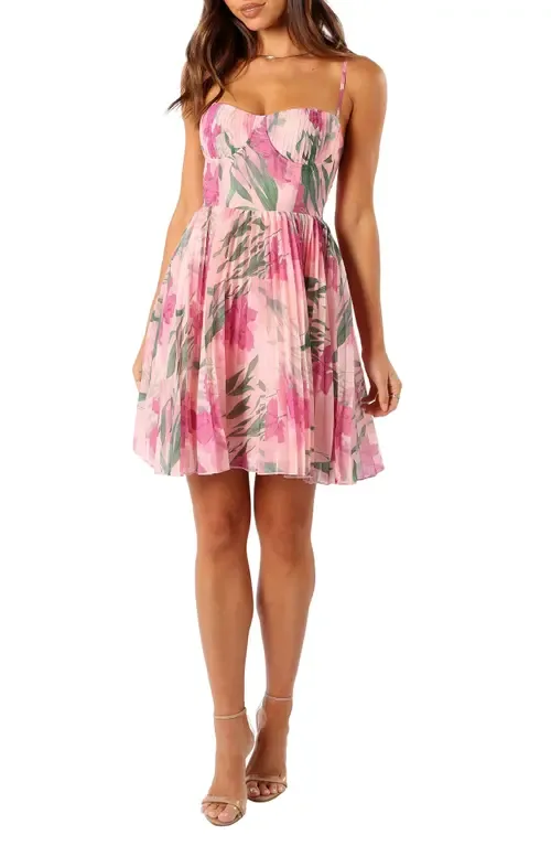 Achanti Floral Pleated Chiffon Dress by Petal & Pup