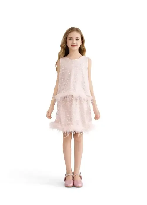 Sequin Feather-Trim Set by Tulleen
