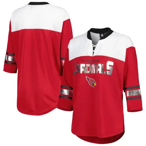 G-III 4Her by Carl Banks Arizona Cardinals Double Team 3/4-Sleeve Lace-Up T-Shirt by G-III 4HER BY CARL BANKS