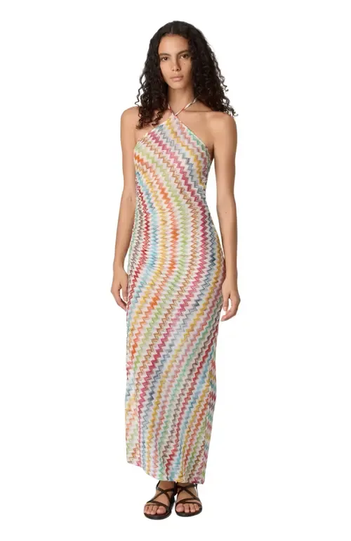 Long Cover-Up in Lamé Viscose with Micro Zigzag Pattern by Missoni