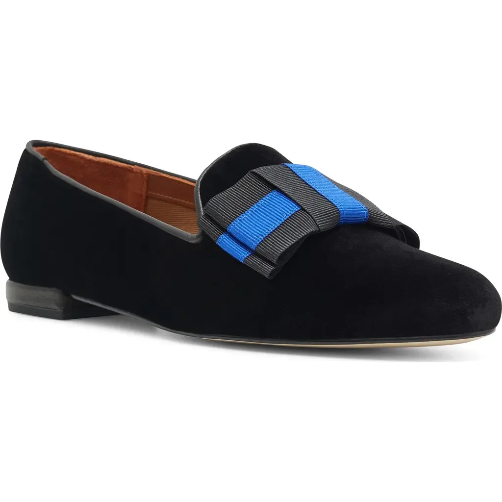 Gatsby Bow Velvet Venetian Loafer in Black Velvet by Jon Josef
