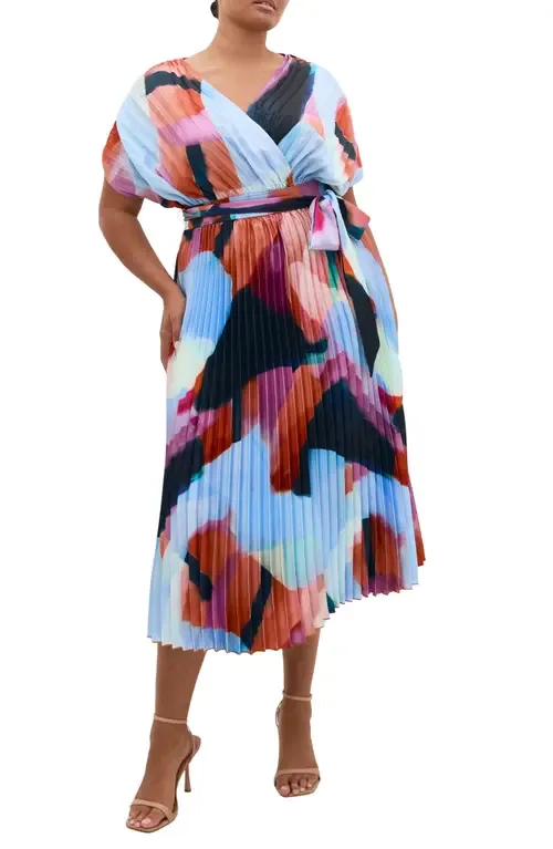 Hailey Abstract Print Midi Dress by City Chic