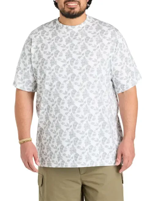Moisture-Wicking Floral Print T-Shirt by Harbor Bay by DXL