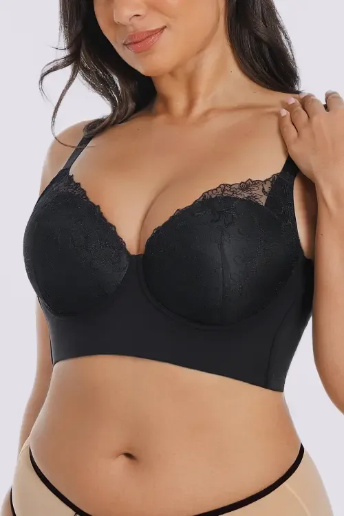 Back Smoothing Lace Underwire Bra by Shapellx