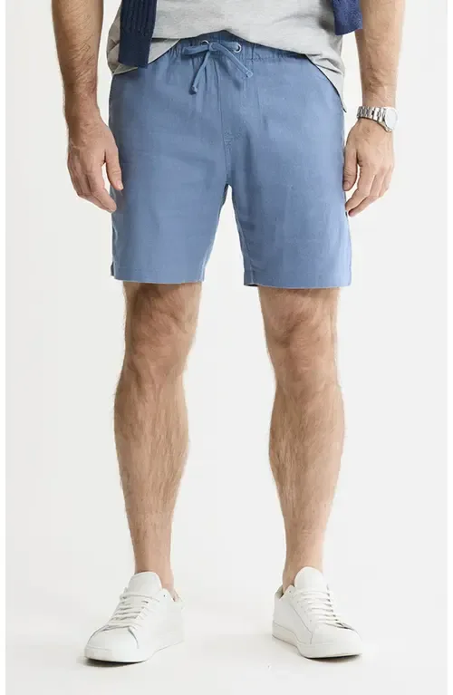 Linen Blend Drawstring Shorts