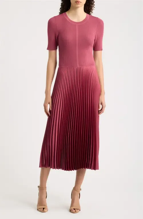 Fadridi Short Sleeve Pleated Midi Dress by BOSS