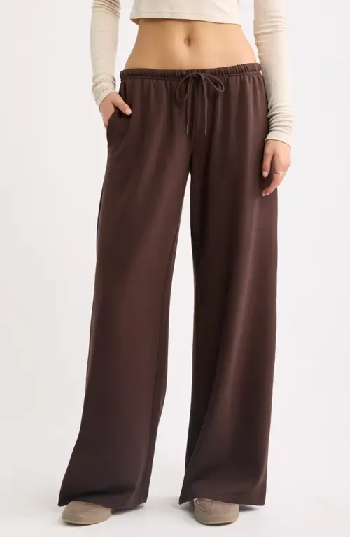 Narrow Waistband Baggy Wide Leg Sweatpants