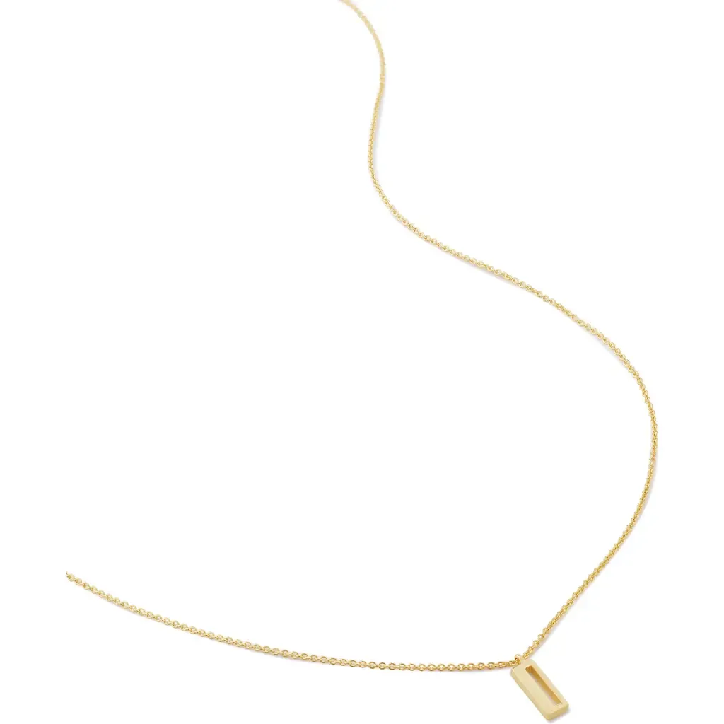 Initial Pendant Necklace in 18Ct Gold Vermeil/Ss- I by Monica Vinader