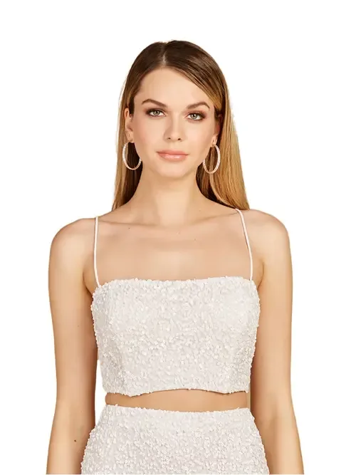 Spaghetti Strap Beaded Top by LARA New York
