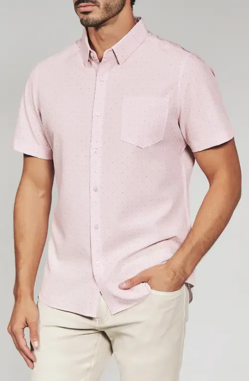 Kanan Diamond Print Short Sleeve Stretch Seersucker Button-Up Shirt by 7 Diamonds