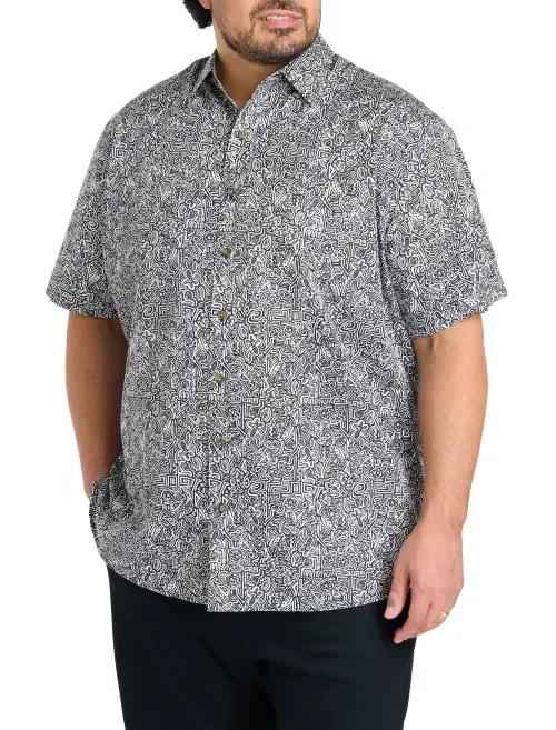 Tribal Print Sport Shirt by Oak Hill by DXL